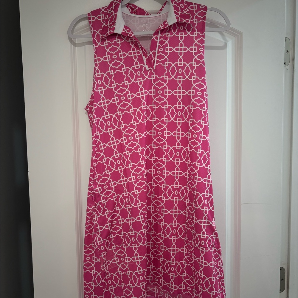Pink Geometric Sleeveless Dress